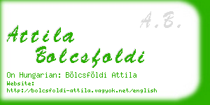 attila bolcsfoldi business card