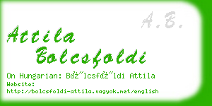 attila bolcsfoldi business card